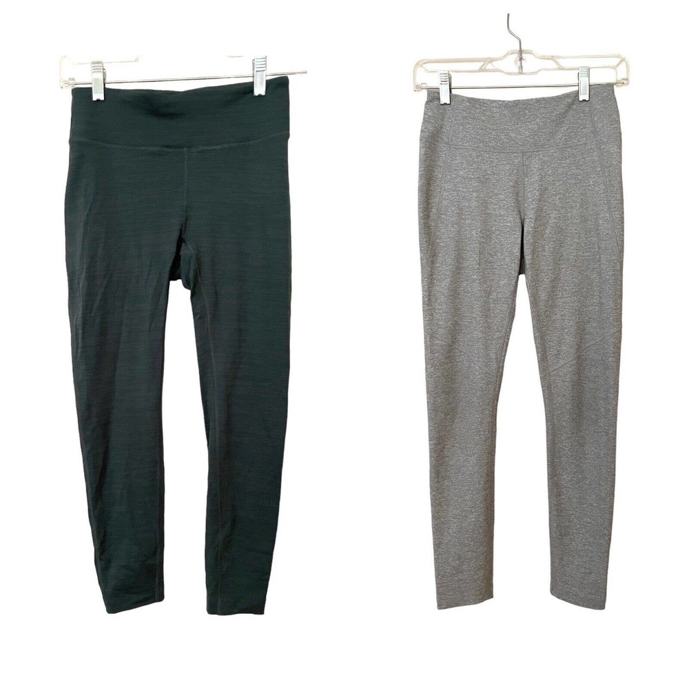 Outdoor Voices Leggings Lot of 2 Bundle Green Grey Space Dye Size Small Active